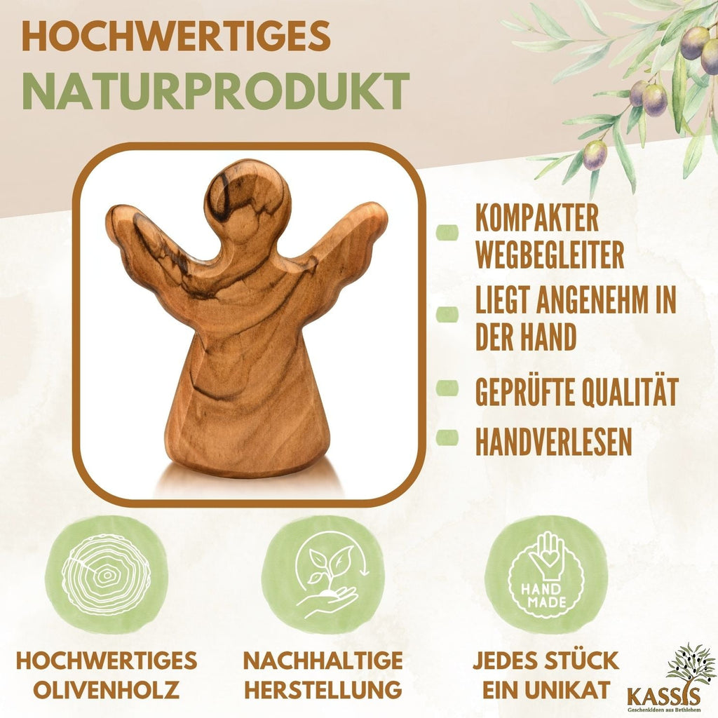 Guardian angel as a tactile object made of olive wood-1