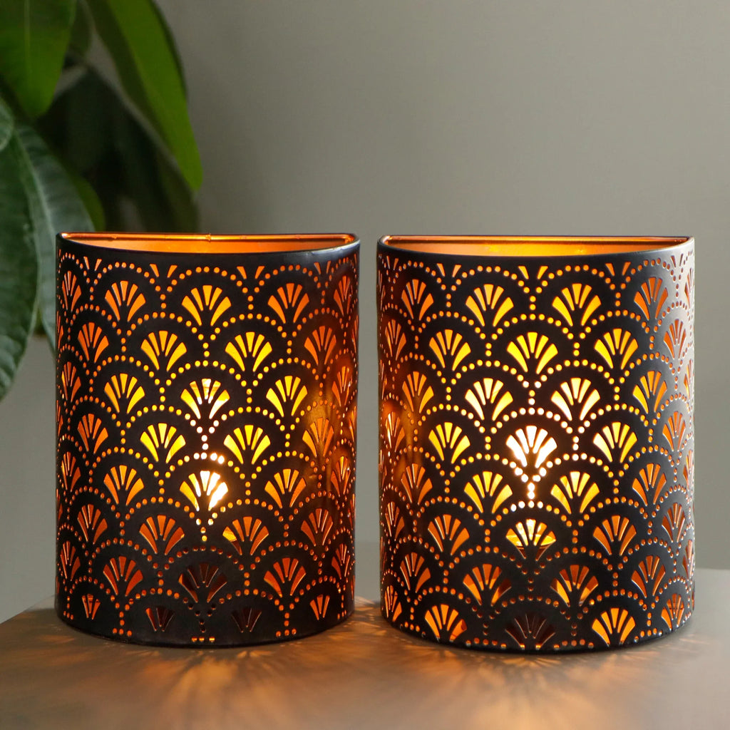 Set of 2-8''H Wall Sconce Lighting Lamps(Flabellum)