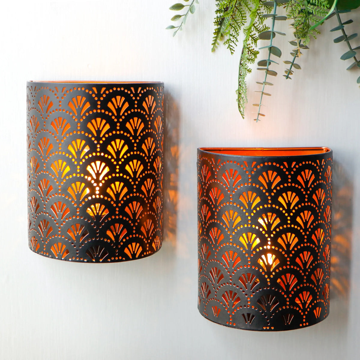 Set of 2-8''H Wall Sconce Lighting Lamps(Flabellum)
