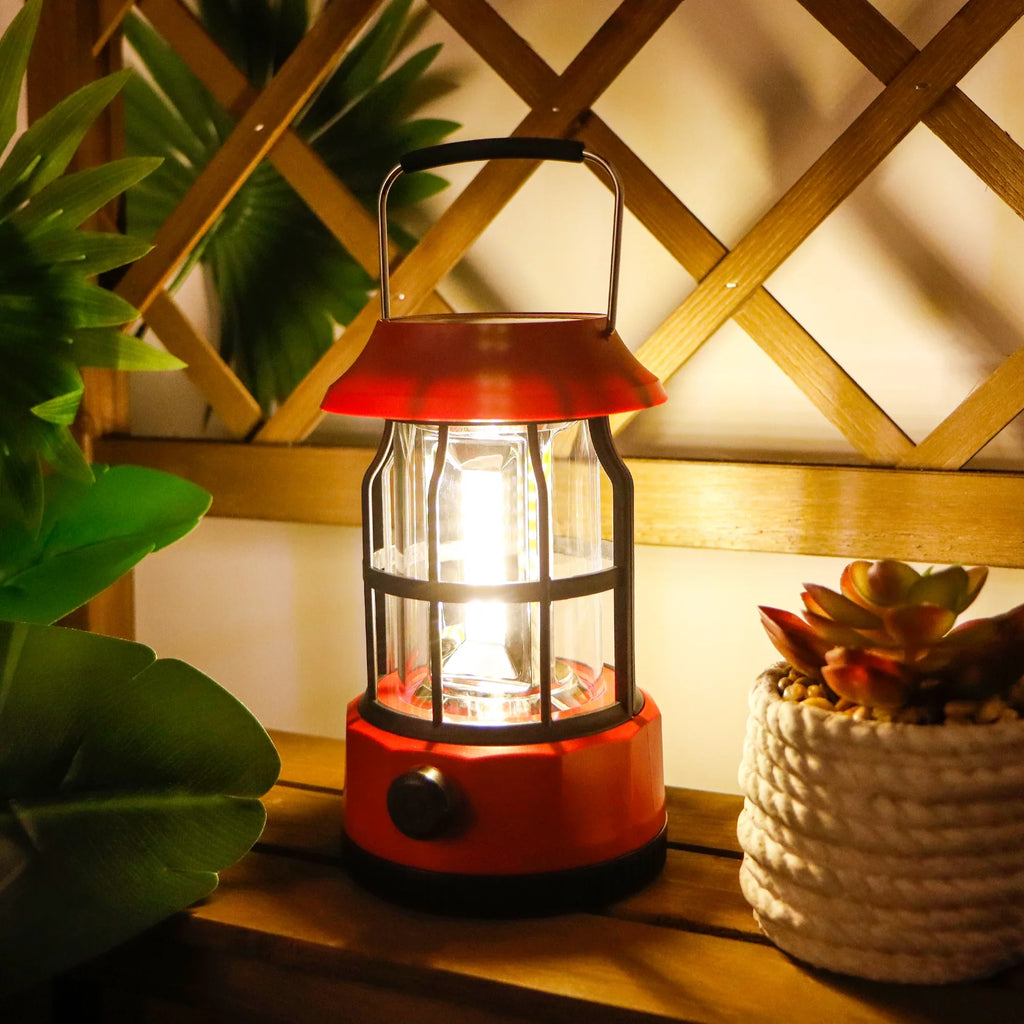 Set of 2 LED Solar Camping Lantern Dimmable